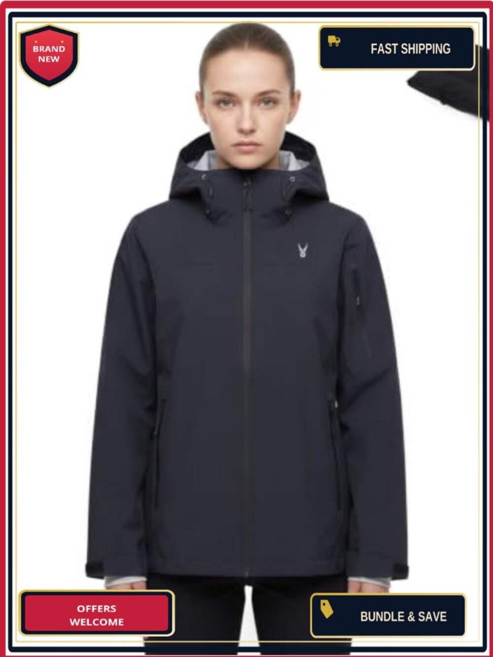Waterproof Rain Jacket Lightweight Packable Hooded Anorak